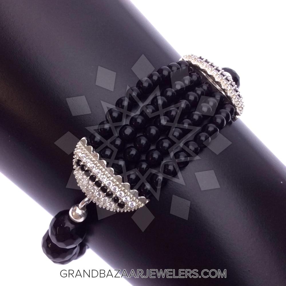 Beaded Gemstone Stretch Bracelets GBJ246BR21954