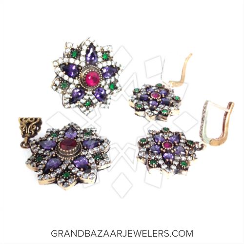 Ottoman Floral Design Jewelry Sets GBJ245ST3222