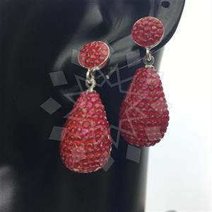 925 Sterling Silver Gem and Crystals Dangle Earrings