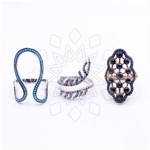 925 Sterling Silver Cocktail Fantasy Rings