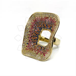 925 Sterling Silver Colorful Rainbow  Cocktail Rings