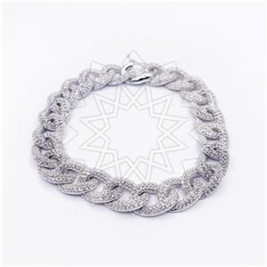 925 Sterling Silver Cuban Adjustable Bracelet