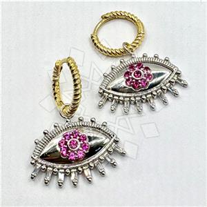 925 Sterling Silver Evil Eye Dangle Earrings