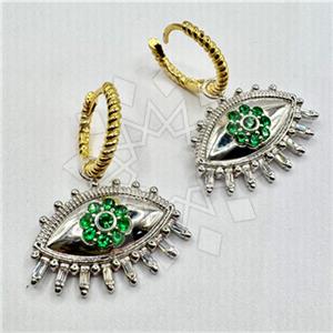 925 Sterling Silver Evil Eye Dangle Earrings