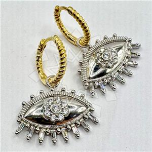 925 Sterling Silver Evil Eye Dangle Earrings