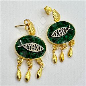 925 Sterling Silver Evil Eye Dangle Earrings