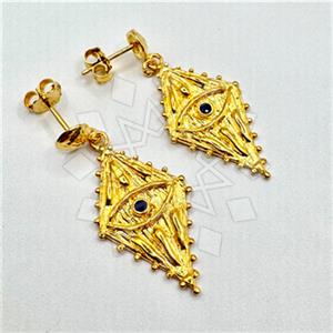 925 Sterling Silver Evil Eye Dangle Earrings