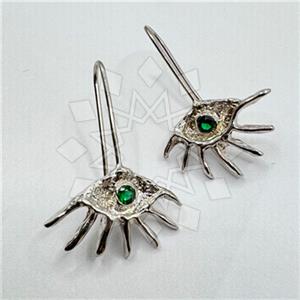 925 Sterling Silver Evil Eye Dangle Earrings