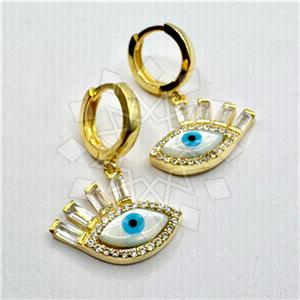 925 Sterling Silver Evil Eye Dangle Earrings
