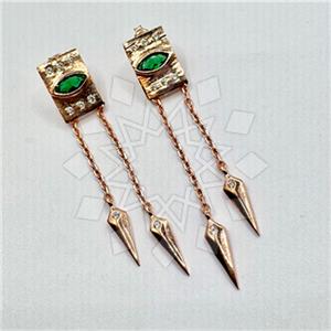 925 Sterling Silver Evil Eye Dangle Earrings