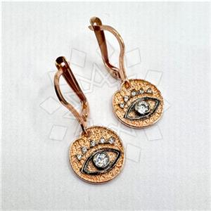 925 Sterling Silver Evil Eye Dangle Earrings