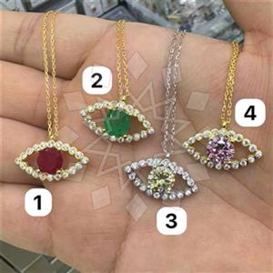 925 Sterling Silver Evil Eye Pendant Necklace