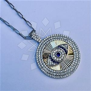 925 Sterling Silver Evil Eye Pendant Necklace