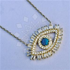 925 Sterling Silver Evil Eye Pendant Necklace