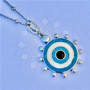 925 Sterling Silver Evil Eye Pendant Necklace