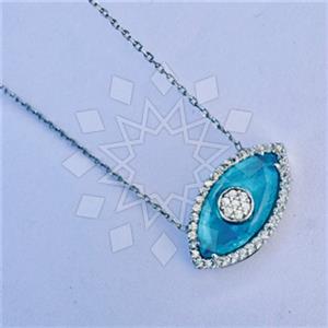 925 Sterling Silver Evil Eye Pendant Necklace