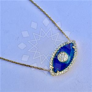 925 Sterling Silver Evil Eye Pendant Necklace