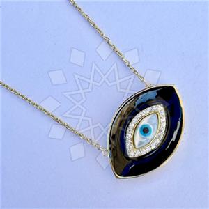925 Sterling Silver Evil Eye Pendant Necklace