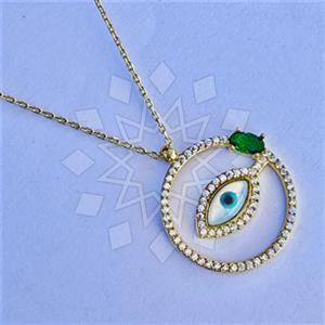 925 Sterling Silver Evil Eye Pendant Necklace