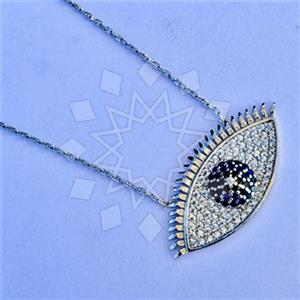 925 Sterling Silver Evil Eye Pendant Necklace