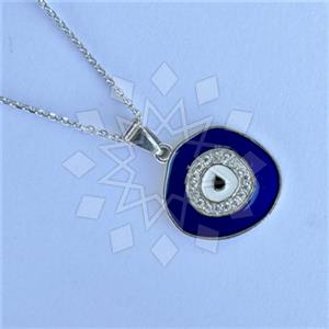 925 Sterling Silver Evil Eye Pendant Necklace