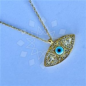 925 Sterling Silver Evil Eye Pendant Necklace