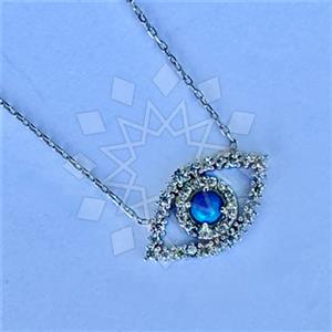 925 Sterling Silver Evil Eye Pendant Necklace