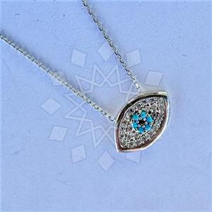 925 Sterling Silver Evil Eye Pendant Necklace