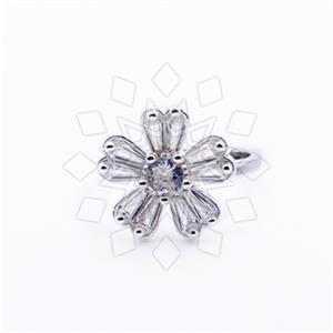 925 Sterling Silver Flower Cocktail Fantasy Rings