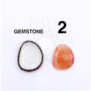 925 Sterling Silver Gem and Crystals Gemstone Ring