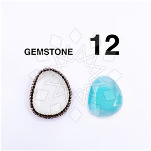 925 Sterling Silver Gem and Crystals Gemstone Ring