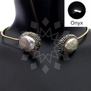 925 Sterling Silver Gem and Crystals Choker Necklace