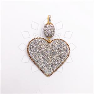 925 Sterling Silver Gem and Crystals Classic Pendant