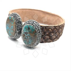 925 Sterling Silver Gem and Crystals Cuff Bracelets