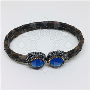 925 Sterling Silver Gem and Crystals Cuff Bracelets