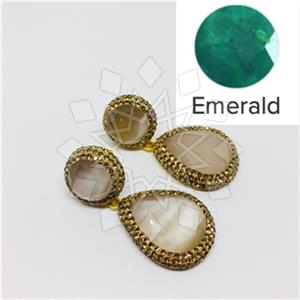 925 Sterling Silver Gem and Crystals Double Drop Earrings