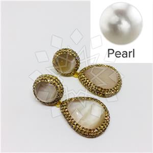 925 Sterling Silver Gem and Crystals Double Drop Earrings