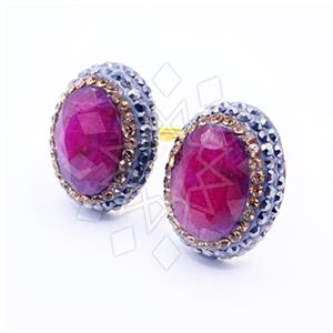 925 Sterling Silver Gem and Crystals Double Gemstone Rings