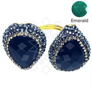 925 Sterling Silver Gem and Crystals Double Gemstone Rings