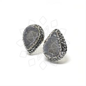 925 Sterling Silver Gem and Crystals Double Gemstone Rings