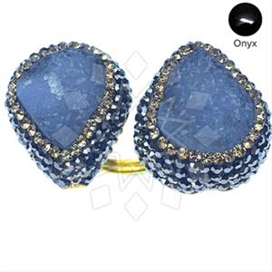 925 Sterling Silver Gem and Crystals Double Gemstone Rings