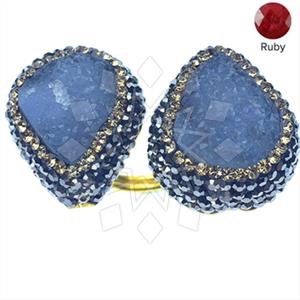 925 Sterling Silver Gem and Crystals Double Gemstone Rings