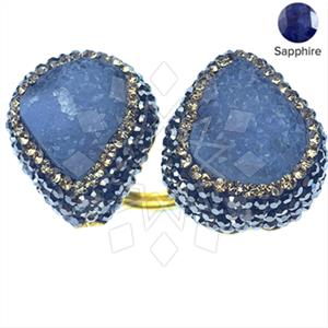 925 Sterling Silver Gem and Crystals Double Gemstone Rings