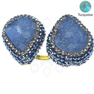 925 Sterling Silver Gem and Crystals Double Gemstone Rings