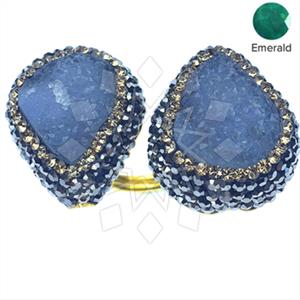 925 Sterling Silver Gem and Crystals Double Gemstone Rings