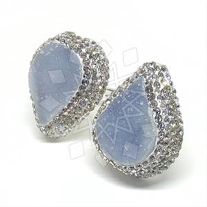 925 Sterling Silver Gem and Crystals Double Gemstone Rings