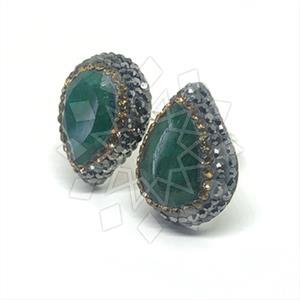 925 Sterling Silver Gem and Crystals Double Gemstone Rings