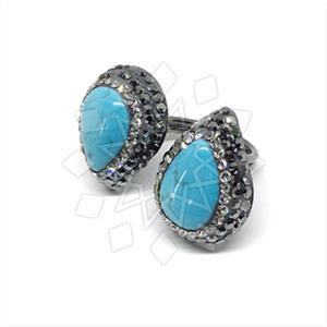 925 Sterling Silver Gem and Crystals Double Gemstone Rings
