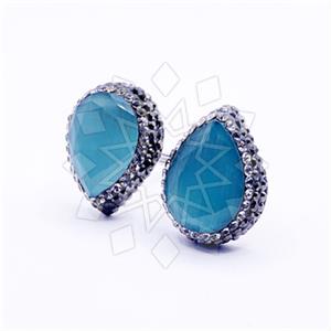 925 Sterling Silver Gem and Crystals Double Gemstone Rings