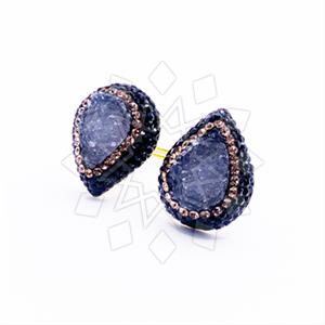 925 Sterling Silver Gem and Crystals Double Gemstone Rings